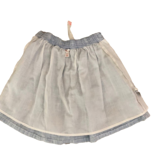 Blue White Striped skirt with sequin Dots side pockets Girls size 10 - Picture 2 of 6